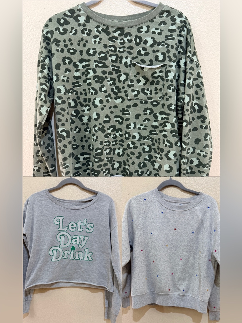 Lot 3 Grayson Threads Old Navy True Craft Sweatshirts Pullover Crop Women S